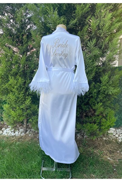 Before To Be Bride Uzun kol deve kuşu kişiye özel sabahlık