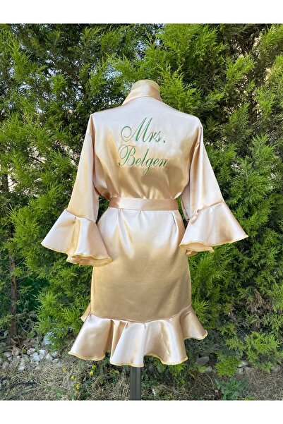 Before To Be Bride Gold Volanlı Sabahlık