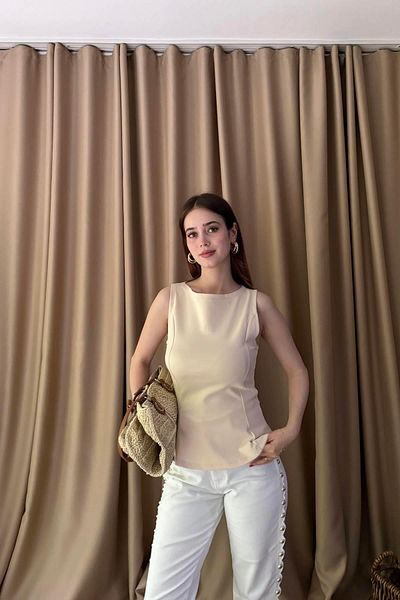lizge giyim Boatneck Peplum Bluz