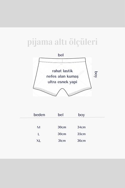 BUTİK1AVM Women's Pajama Bottoms Shorts Boxer Cotton Ultra Stretchy Comfortable Fabric Patterned