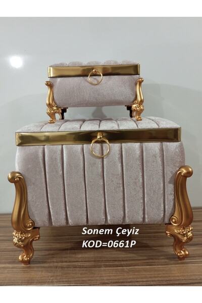 Sandık Dünyası Söz Nişan Bohça Gelin Damat Çeyiz Sandığı 2li 0661p