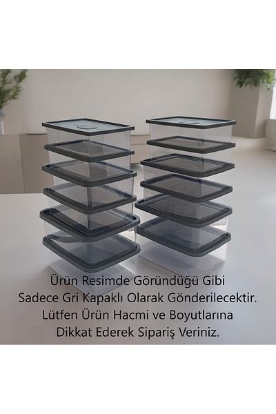 MAVİKÖY 12Pcs Storage Container Leak Proof Deep Freezer Fridge Icebox Organizer 4X(1500Ml-1000Ml-750Ml)