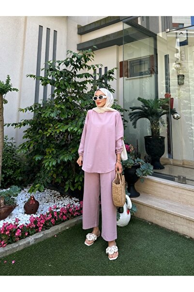 Moda Lippa Organic Şile Cloth Lilac Pants Set