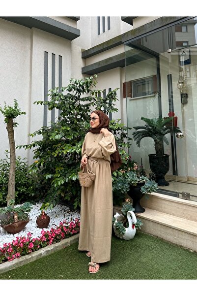 Moda Lippa Organic Şile Cloth Beige Skirt Set