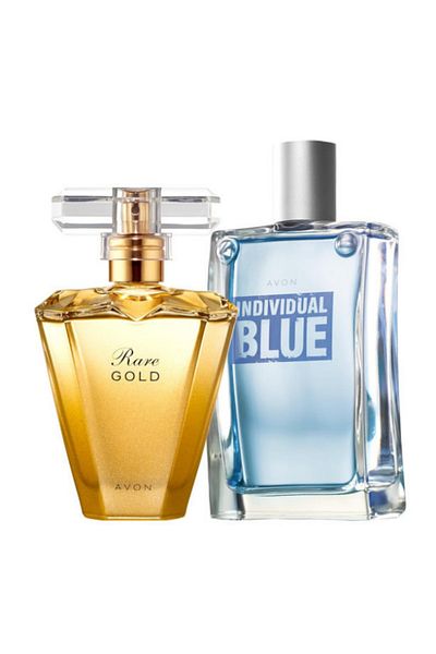 AVON Rare Gold and Individual Blue Perfume Set