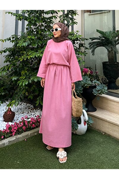 Moda Lippa Set de fuste din pânză organică Şile Dusty Rose