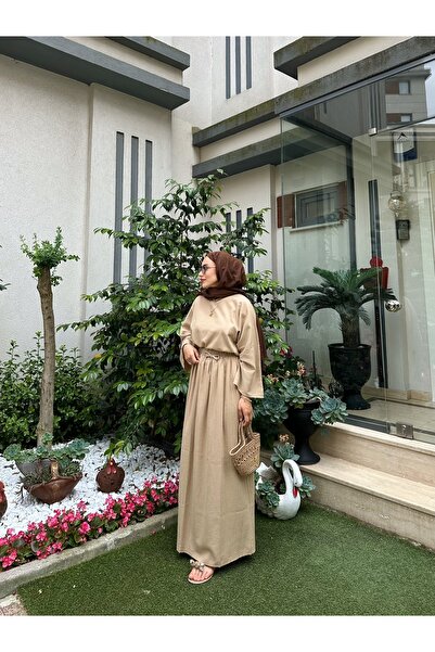 Moda Lippa Organic Şile Cloth Beige Skirt Set