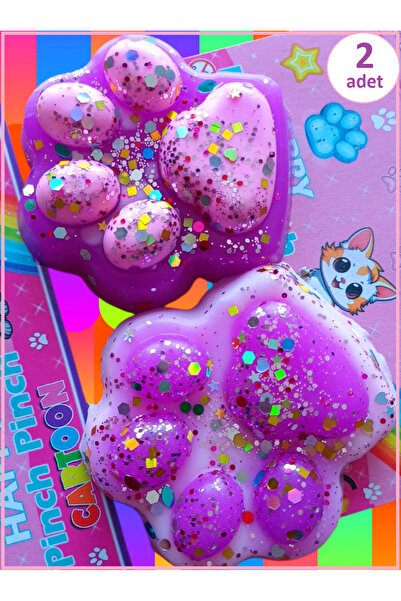 OYUNCAKSAHİLİ Fufu Squishy Kedi Patisi Simli 2 Adet Birlikte Yenı Sukuşi Oyun...