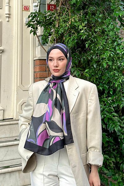 İpekhan Nature Lilyum Soft Shawl Soft Gri Mov 3036-15