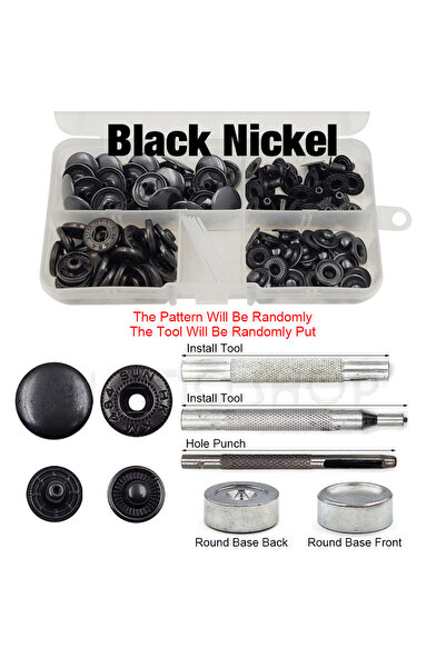 choice2 10mm(655) 25 Sets Blacknickel 25Sets Metal Snaps Fasteners Button Sna...