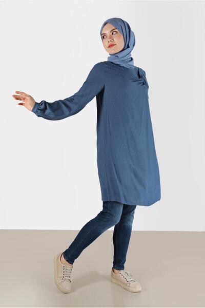 Alvina KURDELE DETAYLI ARKADAN FERMUARLI TUNİK 42394