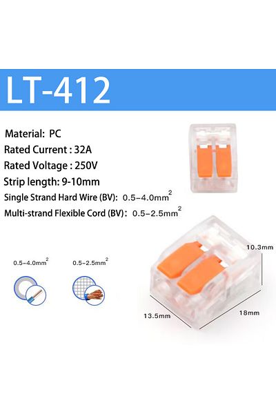 Choice 10pcs-412-bag 30 Pcs Orange Combination Cable Connector 1 In And Out Fast Cable Electrical Clamp Kit