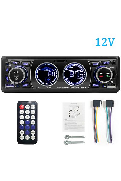 hippcron 12v Radio Car Radio 1din Stereo Mp3 Player Audio Bluetooth Fm Receiver Dual Usb Support Aux