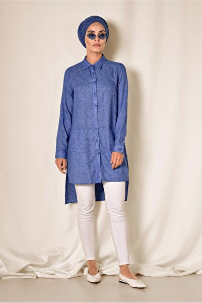 Alvina Асиметричний виріз з кишенями, бавовняна туніка 4985