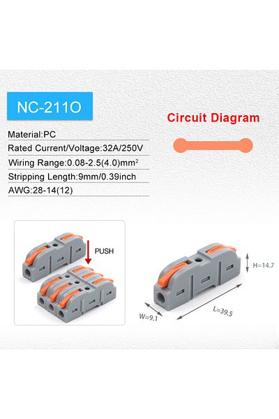 Choice 10pcs Nc-211 1 In Multiple Out Quick Wiring Connector Universal Splitter Wiring Cable Push-in Can Co