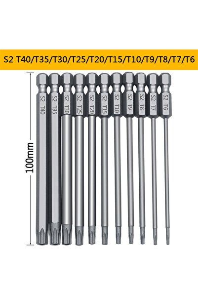 SLADE GZ162-100mm11pcs 11PCS 75/100mm Security Bit Set Anti-Tab Screwdriver B...