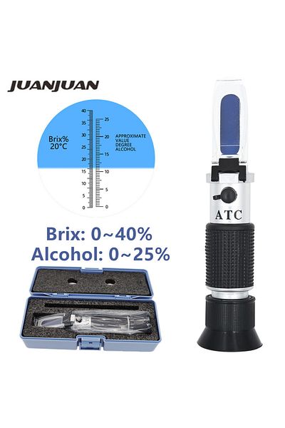 Choice With Box Handheld 0~40% Sugar Refractometer Household 0~25% Alcohol Wine Refractometer Beer Brix Con