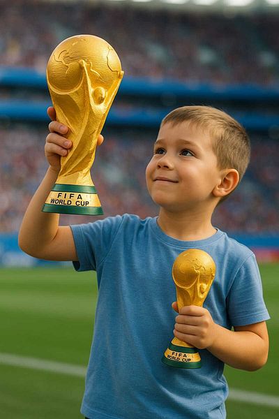 BYKONSEPT مجموعة كأس العالم مكونة من قطعتين - 20 سم - 15 سم، تمثال نصفي هدية قابل للجمع