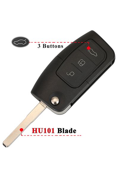 Choice 3 Buttons Hu101 Jingyuqin 3 Button Modified Flip Folding Remote Control Car Key Shell For Ford Focus