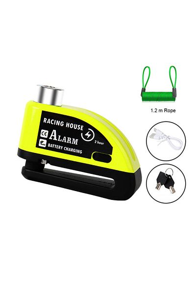 Choice Green Lock Rope New Motorcycle Alarm Disc Brake Lock Security Moto Wheel Disk Padlock Waterproof 110
