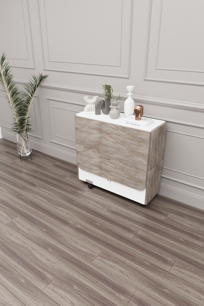 İGEMTASARİM YEMEK MASASI MUTFAK MASASI ÇOK AMAÇLI KATLANILABİLİR 4 TABURELİ MASA