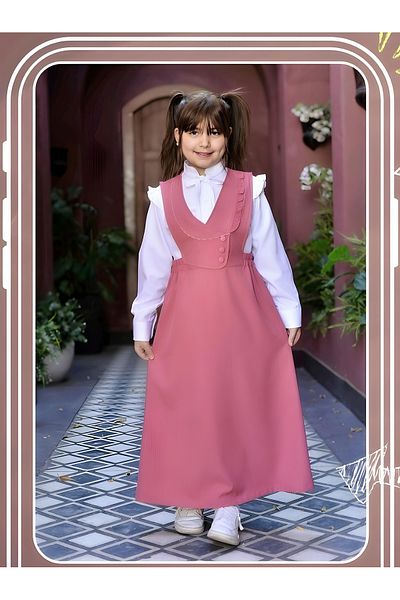 Way New design girls' two-piece patterned school apron