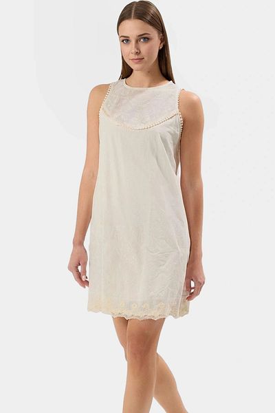 PayBuy A Line Crew Neck Mini Dress Cotton Woven Summer Casual Style Durable Material