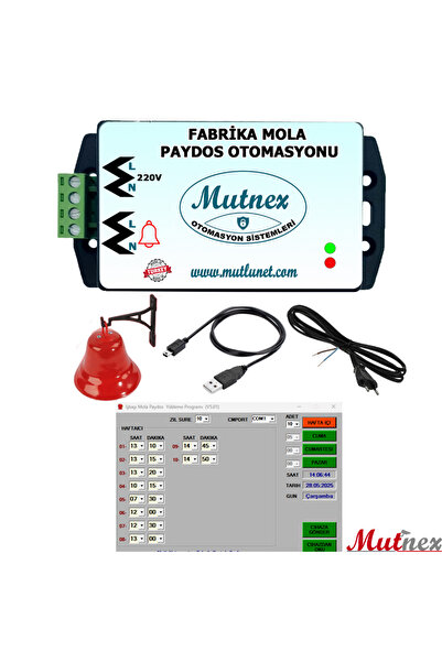 MutNex V3 Fabrika Mola Paydos Zil Otomasyonu Kampana Dahil