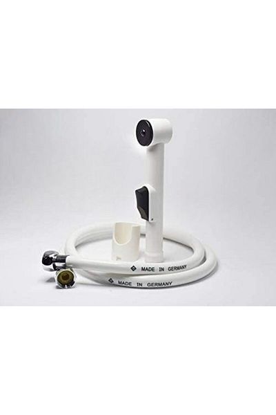fitto White Toilet Bidet with Hose and Connector - Ergonomic Design, Durable, and Ideal for Personal