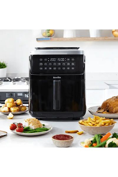 Breville Airfryer, friteuză cu aer cald și funcție de gătire la aburi, Breville, Halo Steam Digital, 7L