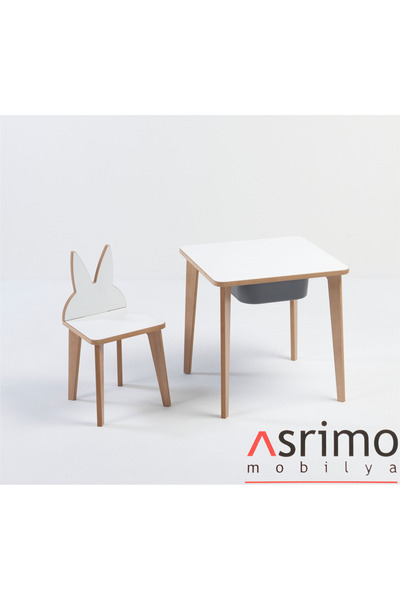 Asrimo mobilya Depolama Hazneli Çocuk Aktivite Masa Sandalye Takımı - Tavşan ...