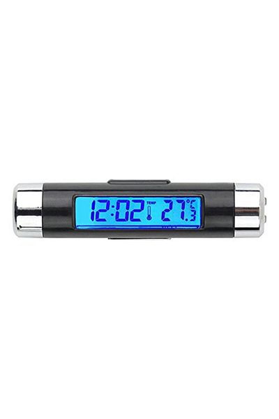Bogadini 2 In 1 Car Thermometer And Clock – 15x8 Cm, Compact Design, Plastic