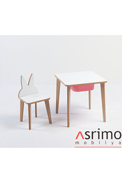 Asrimo mobilya Depolama Hazneli Çocuk Aktivite Masa Sandalye Takımı - Tavşan ...