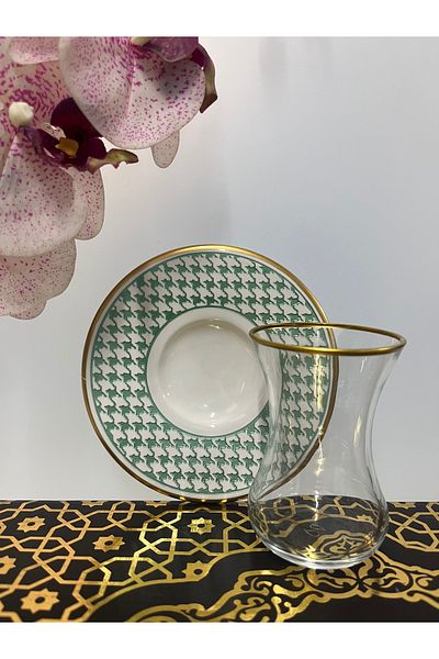 DECOSTYLE Goose Blue 12 Piece Tea Set for 6 People
