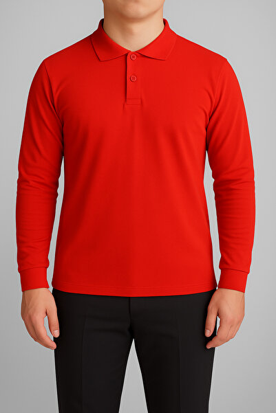 MODA Unisex Μακρυμάνικο μονόχρωμο βασικό γιακά πόλο για ενήλικες