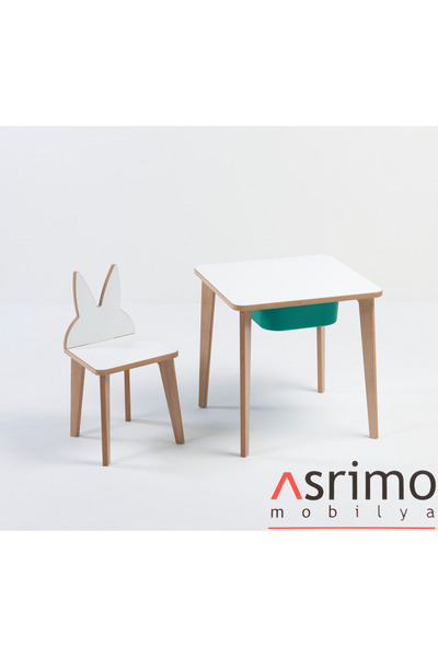 Asrimo mobilya Depolama Hazneli Çocuk Aktivite Masa Sandalye Takımı - Tavşan ...