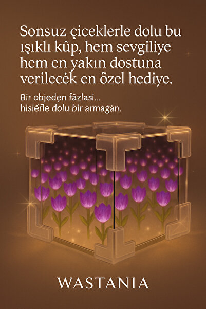 Genel Markalar Sonsuz Laleli Küp Gece Lambası Ithal Kalite PEMBE