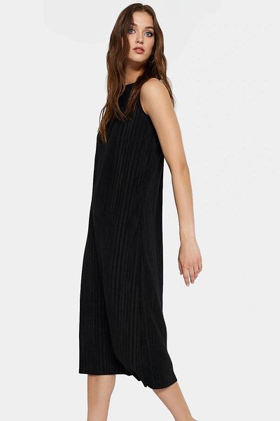 PayBuy Stylish Pleated Midi Dress Comfortable Fit Knitted Fabric Summer Casual Premium Quality Durable Material
