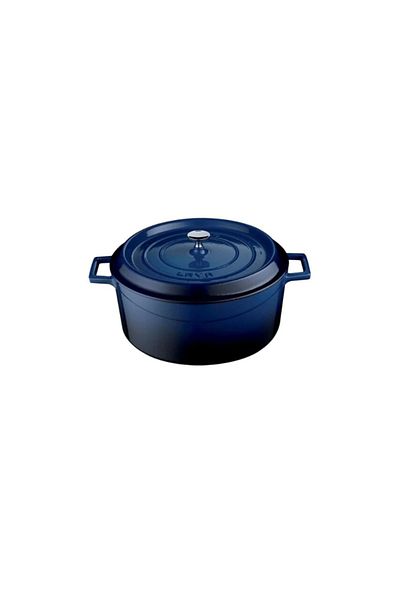Lava Trendy Round 20 cm Cast Iron Deep Pot Blue