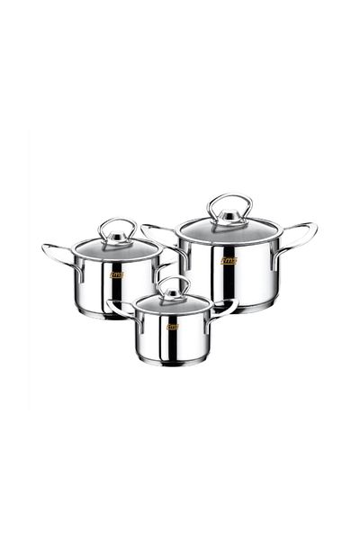 FMS Pera 6 Piece Mini Steel Pot Set Metal