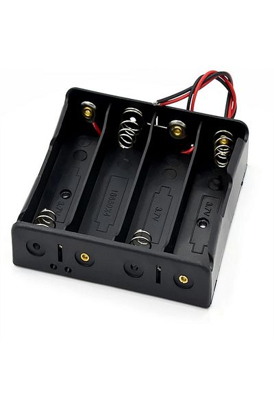 AOKIN 4 Section Black Plastic Diy Battery Storage Case Clip Holder Container 1x 2x 3x 4x 18650 Battery Sto