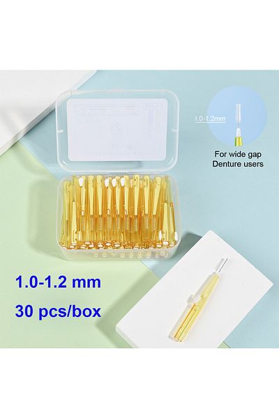 Choice 30 Yellow 30pcs/box Interdental Brush Teeth Cleaning Orthodontics Oral Care Toothpick Dental Tool Fl