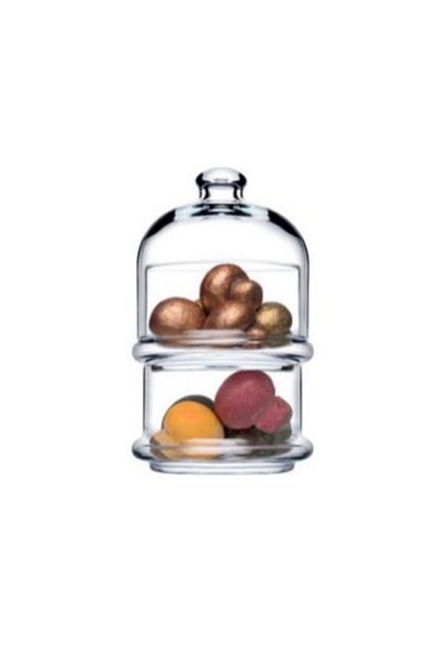Paşabahçe Patisserie 2 Tier Glass Cookie Sugar Bowl