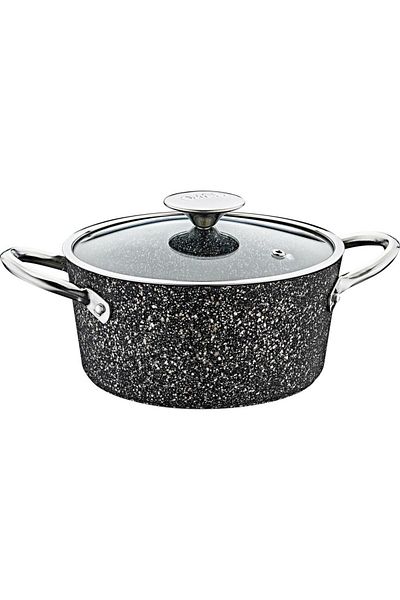 OMS 3116 Granite 20 cm Deep Pot Black Induction