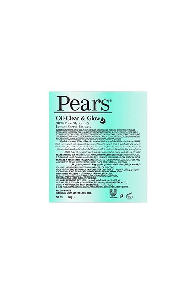 Pears Oil Clear & Glow Soap 4 x 125g – Deep Cleanse & Radiant Glow, Gentle on Skin