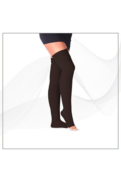 Genel Markalar Siyah Renk Diz Üstü Orta Basınç (ccl2 - 23-32 Mmhg) Açık Burun...