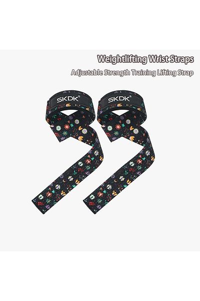 Choice Sunflower Weightlifting Wrist Straps Strength Training Adjustable Non-slip Gym Fitness Lifting Strap