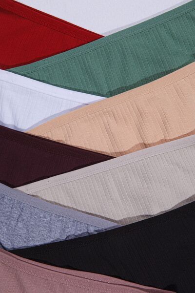 Humaone %100 Pamuklu,Yüksek Bel, Fitilli, 6'lı Kadın Külot 2 Siyah, 2 Mürdüm, 2 Vizon