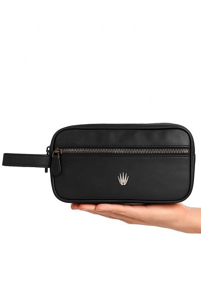 WATCHOFROYAL Double Verev Black Genuine Leather Hand Bag