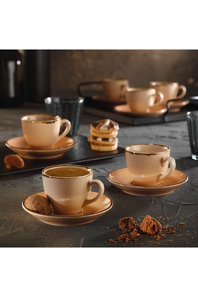 Kütahya Porselen Lima 6-Person Coffee Cup Set 100 Cc Pearl Y.Mouth P04